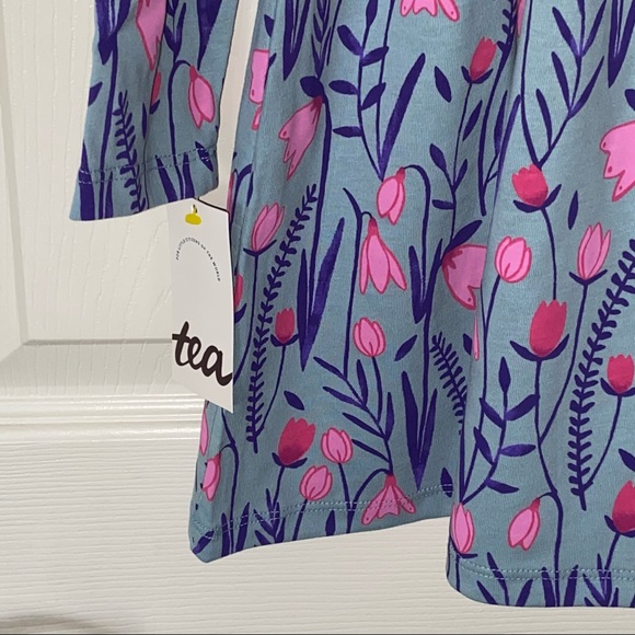 Tea Collection Floral Wrap Neck Dress -NEW! - Picture 8 of 12